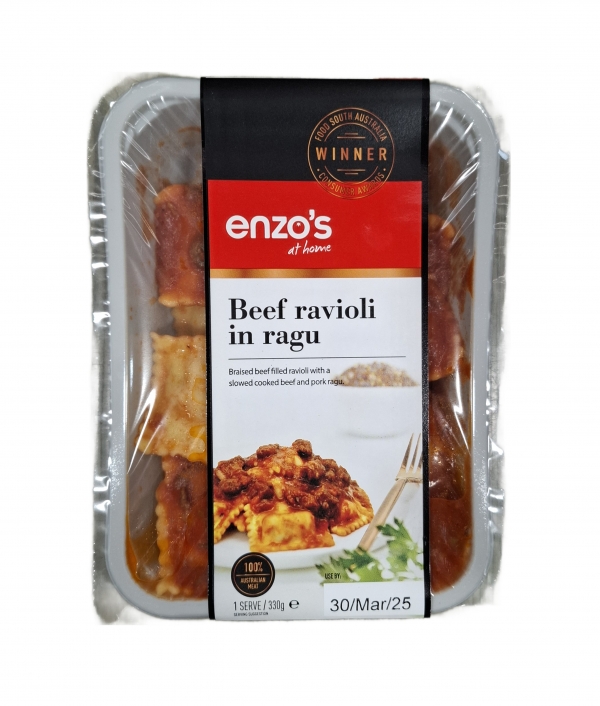 Enzo At Home Beef Ravioli In Ragu 330g