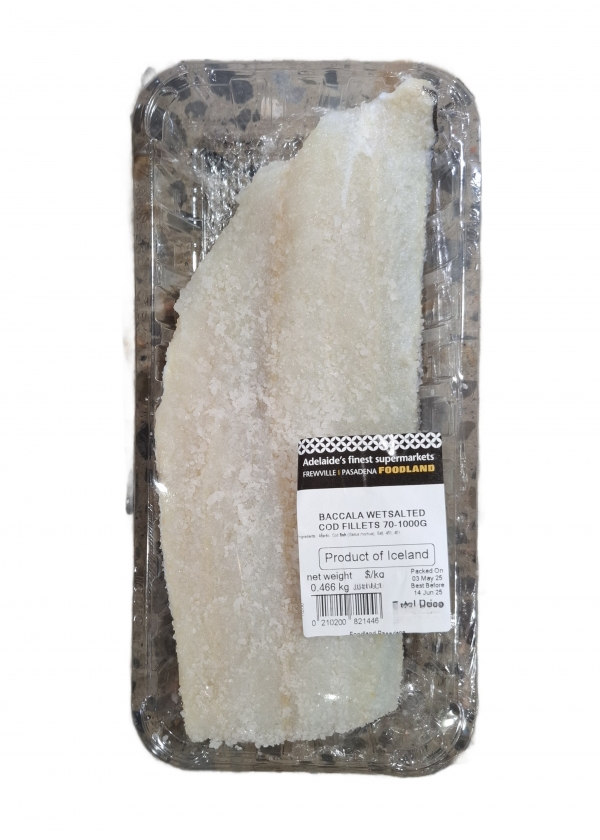 Baccala Wet Salted Cod Fillets 400g