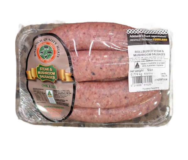 Rollbusch Steak & Mushroom Sausages 700g