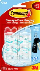 Command Hooks Clear Mini 6 Pack