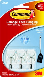 Command Clear Utensil Hooks 3 Pack