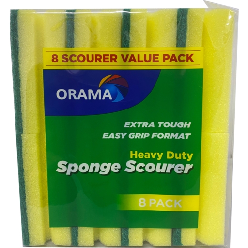 Orama Heavy Duty Sponge Scourers 8 Pack
