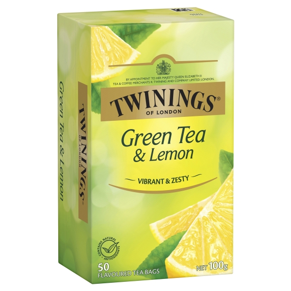 Twinings Green Tea & Lemon Teabags 50 Pack 100g