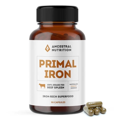 Ancestral Nutrition Primal Iron Beef Spleen Capsules 90 Pack