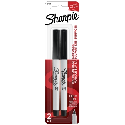Sharpie Permanent Marker Ultra Fine Black 2 Pack