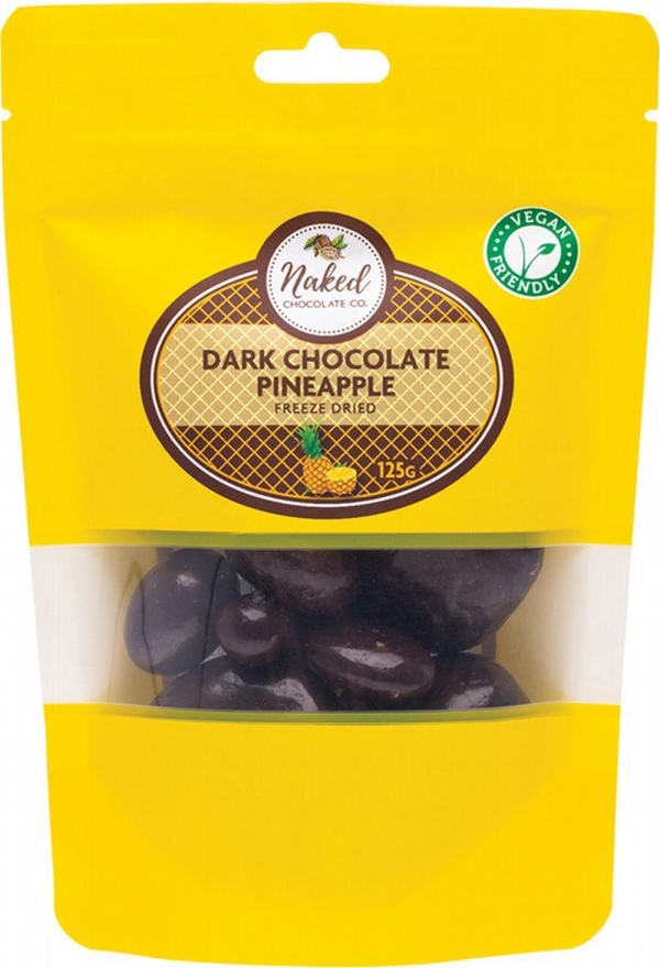 Naked Chocolate Co Dark Chocolate Freeze Dried Pineapple 100g