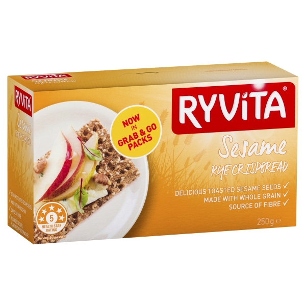 Ryvita Sesame Rye Crispbread 250g