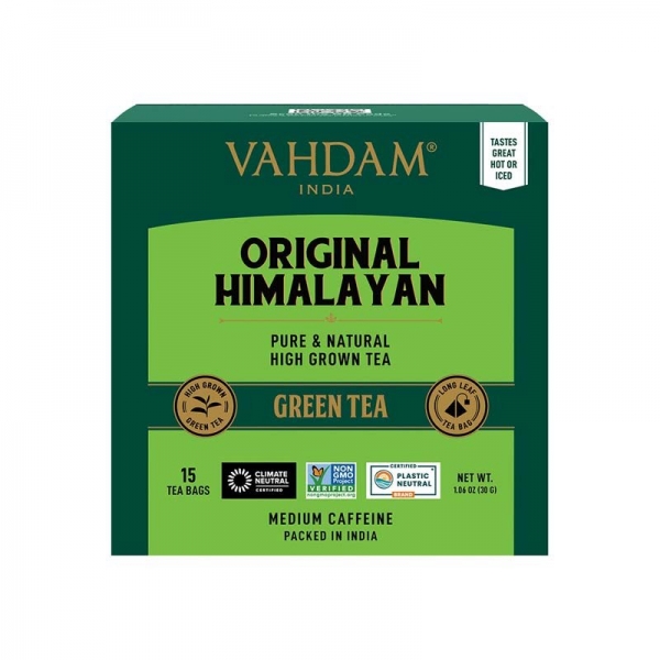 Vahdam Original Himalayan Green Tea Bags 15 Pack