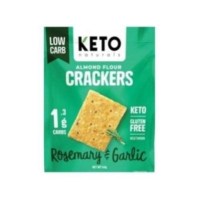 Keto Naturals Almond Flour Crackers Rosemary & Garlic 64g