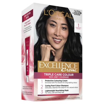 L'Oreal Excellence Creme Permanent Hair Colour Black #1