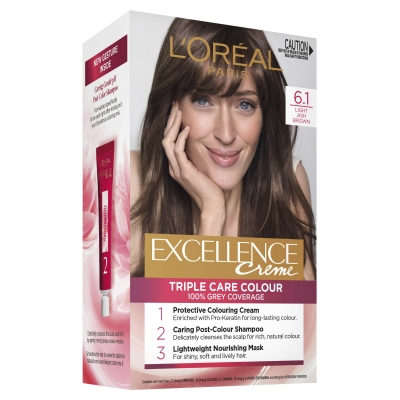 L'Oreal Excellence Creme Permanent Hair Colour Light Ash Brown #6.1