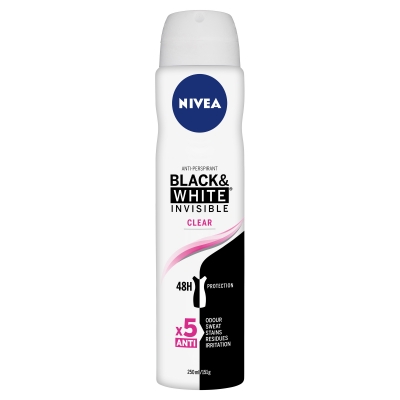 Nivea Deodorant Aerosol Women Invisible Black & White Clear 250ml