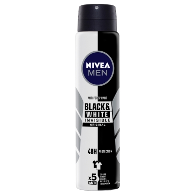 Nivea Deodorant Aerosol Men Invisible Black & White Original 250ml