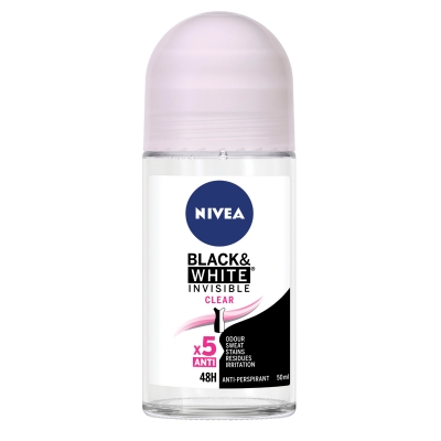 Nivea Deodorant Roll On Women Invisible Black & White Clear 50ml
