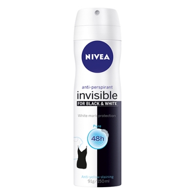 Nivea Deodorant Aerosol Women Invisible Black & White 150ml