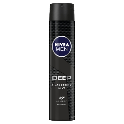 Nivea Deodorant Aerosol Men Deep Black Carbon 250ml