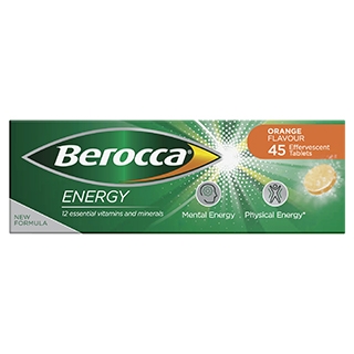 Berocca Effervescent Tablets Energy Orange Flavour 45 Pack