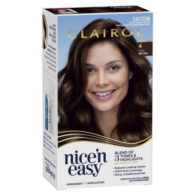 Clairol Nice N Easy Permanent Hair Colour Dark Brown 4