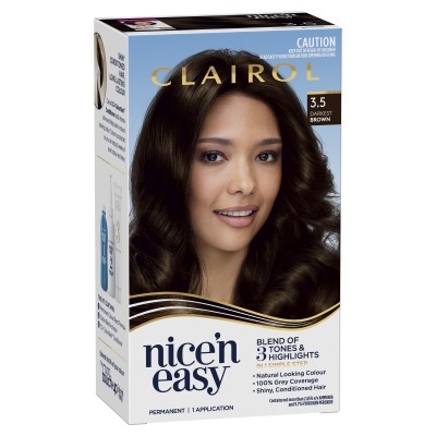 Clairol Nice N Easy Permanent Hair Colour Natural Darkest Brown 3.5