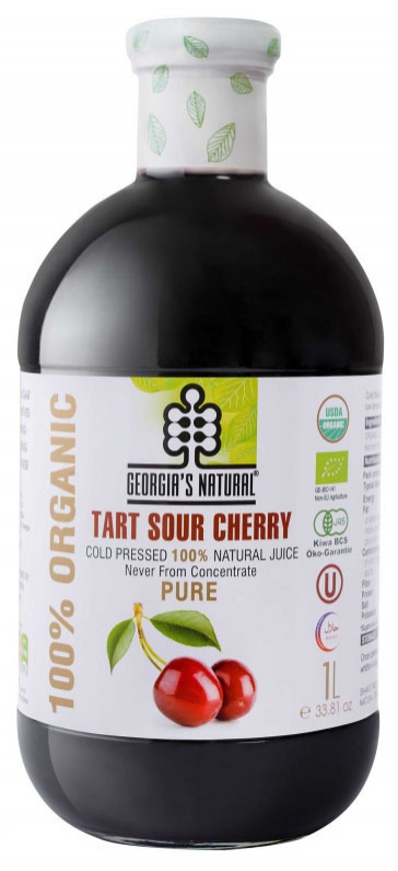 Georgia's Natural Cold Pressed Organic Tart Sour Cherry Juice 1lt