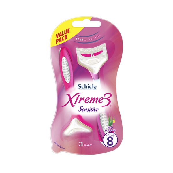 Schick Xtreme 3 Women Disposable Razors Sensitive 8 Pack