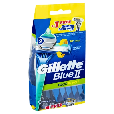 Gillette Blue II Plus Pivot Razors 11 Pack + Gillette Sensor3 Razor 1 Pack