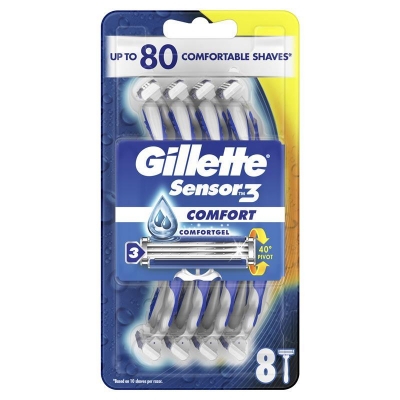 Gillette Sensor3 Comfort Disposable Razor 8 Pack
