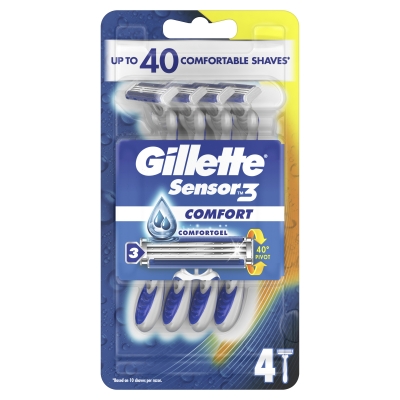 Gillette Sensor3 Comfort Disposable Razor 4 Pack