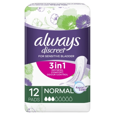 Always Discreet Pads Normal 12 Pack