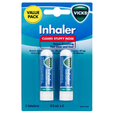 Vicks Nasal Decongestant Inhaler 0.5ml x 2