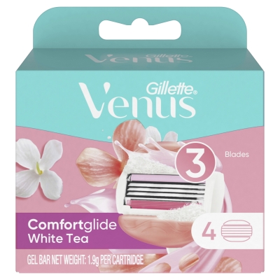Gillette Venus Comfortglide White Tea Razor Blade Refills 4 Pack