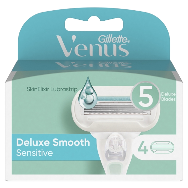 Gillette Venus Deluxe Smooth Sensitive Refill Blades 4 Pack
