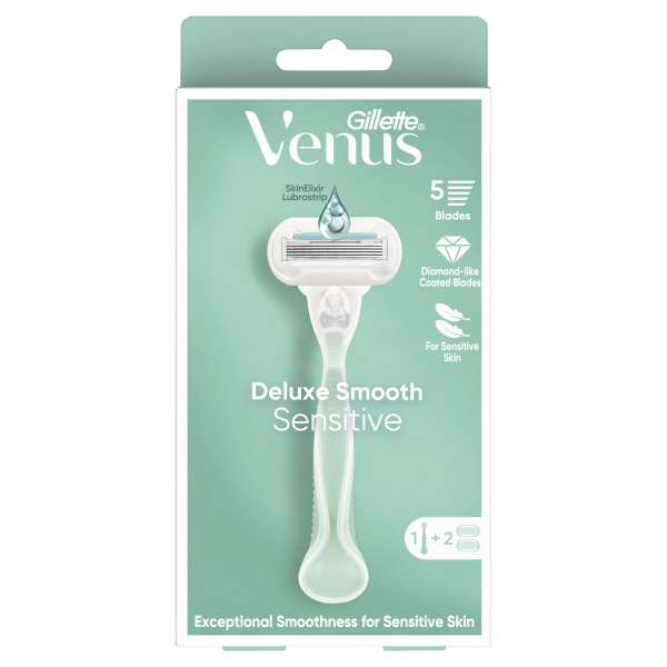 Gillette Venus Deluxe Smooth Sensitive Razor + 2 Cartridges