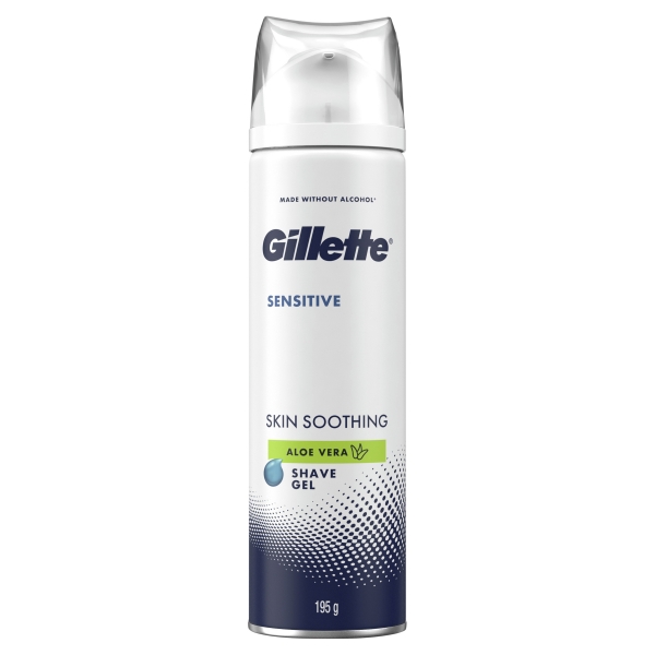 Gillette Shave Gel Sensitive Skin Soothing Aloe Vera 196g