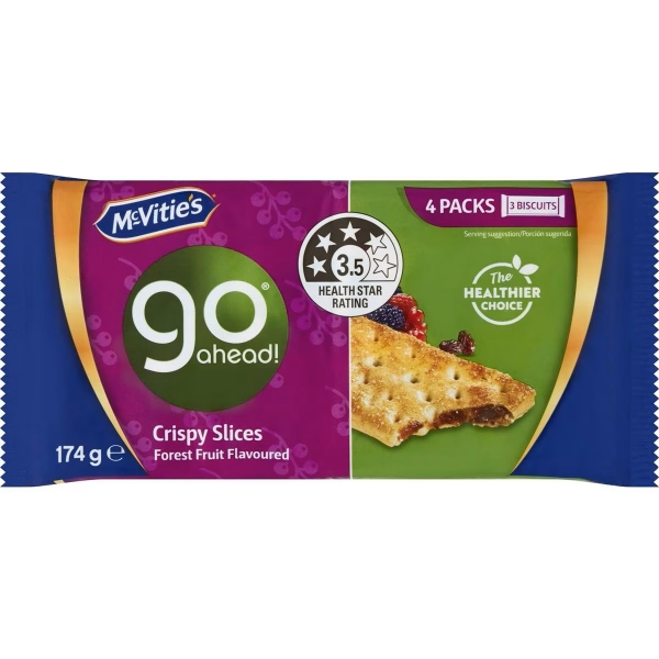 McVitie's Go Ahead Crispy Slices Forest Fruit 4 Pack 174g