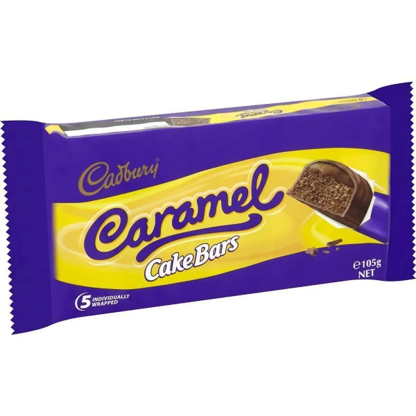 Cadbury Cake Bars Caramel 5 Pack 105g