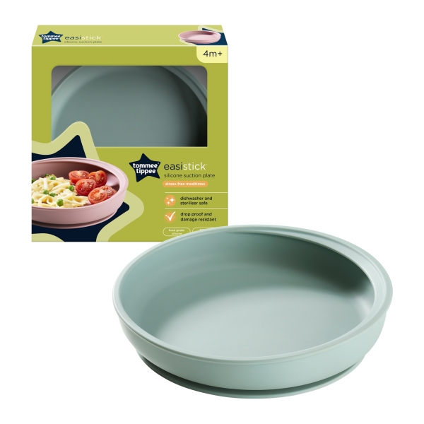 Tommee Tippee Easi Stick Silicone Suction Plate 4 Month+ 1 Pack