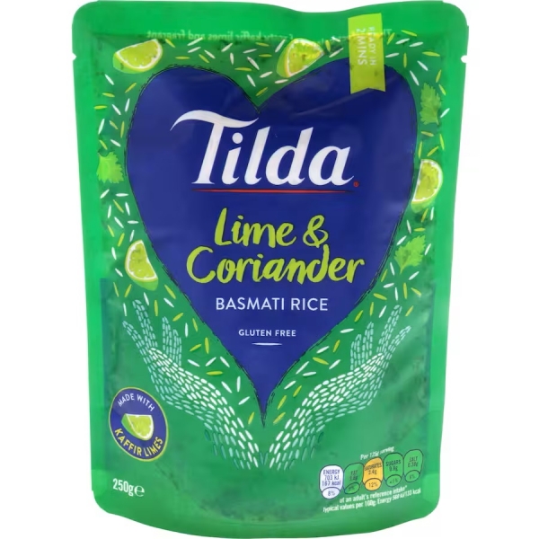 Tilda Steamed Basmati Rice Lime & Coriander 250g