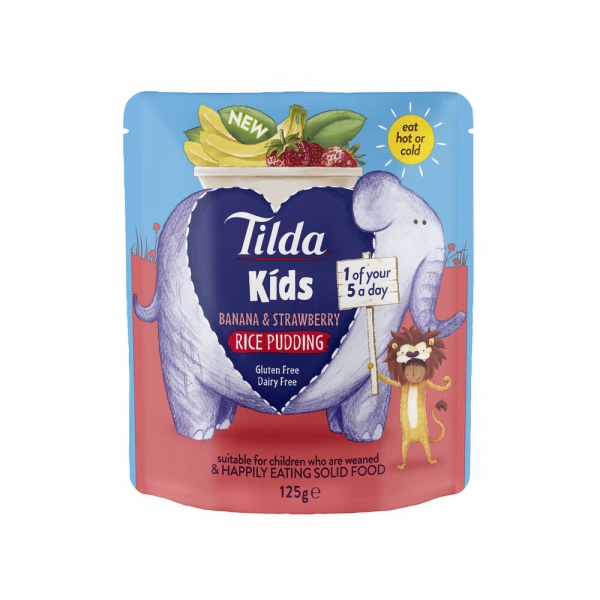 Tilda Kids Rice Pudding Banana & Strawberry 125g