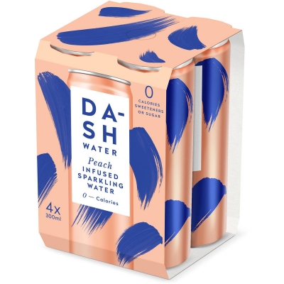 Dash Water Peach 4 x 300ml