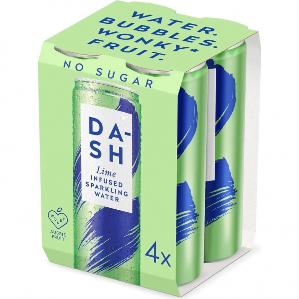 Dash Sparkling Water Lime 4 x 300ml