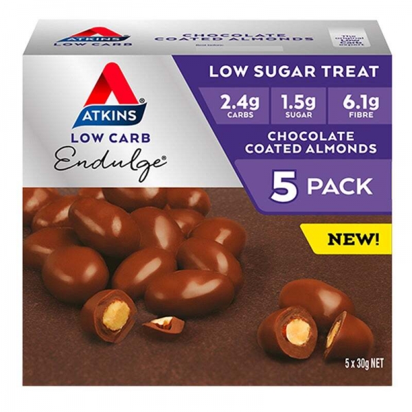 Atkins Low Carb Endulge Chocolate Coated Almonds 5 Pack 150g