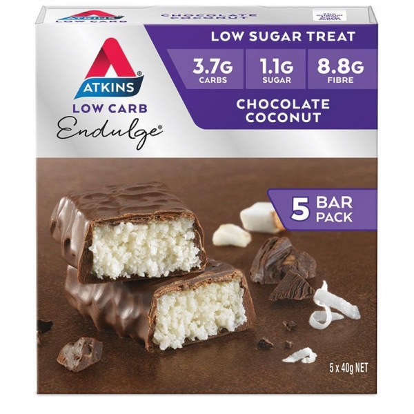 Atkins Endulge Chocolate Coconut Bars 5 Pack 200g