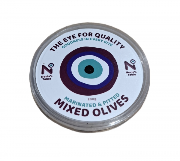 Nevia's Table Marinated Pitted Mixed Olives 200g
