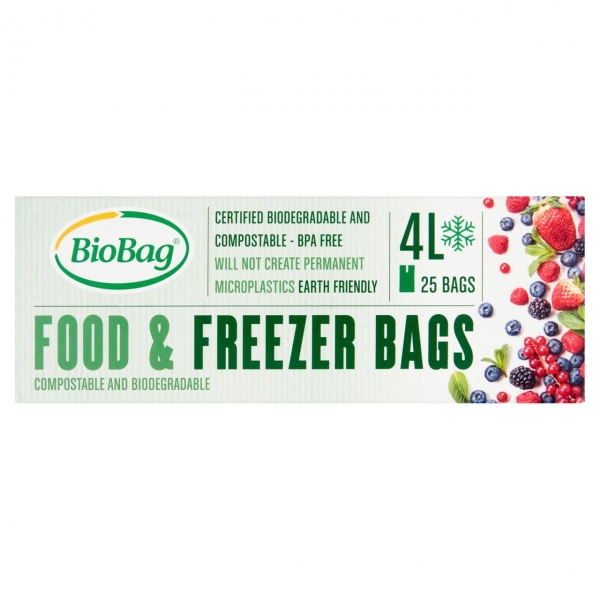 Biobag Compostable Food & Freezer Bags 4lt 25 Pack