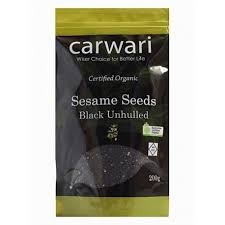 Carwari Organic Black Sesame Seeds Unhulled 200g