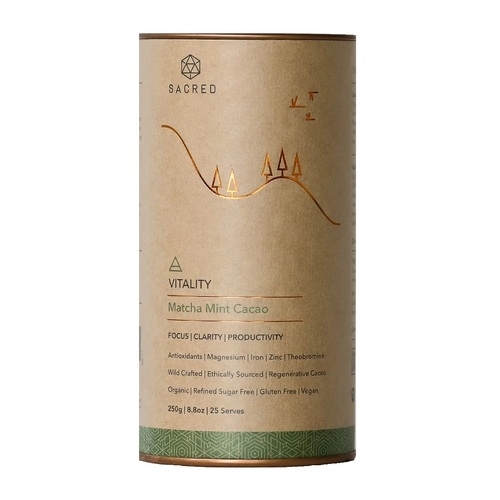 Sacred Taste Cacao Vitality Matcha Mint Cacao 250g