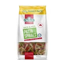 Orgran Pasta Spirals Rice & Veg 350g
