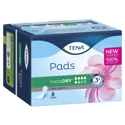 Tena Pads Instadry Long 8 Pack