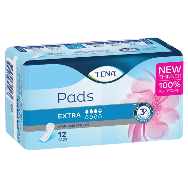 Tena Pads Extra Standard Length 12 Pack